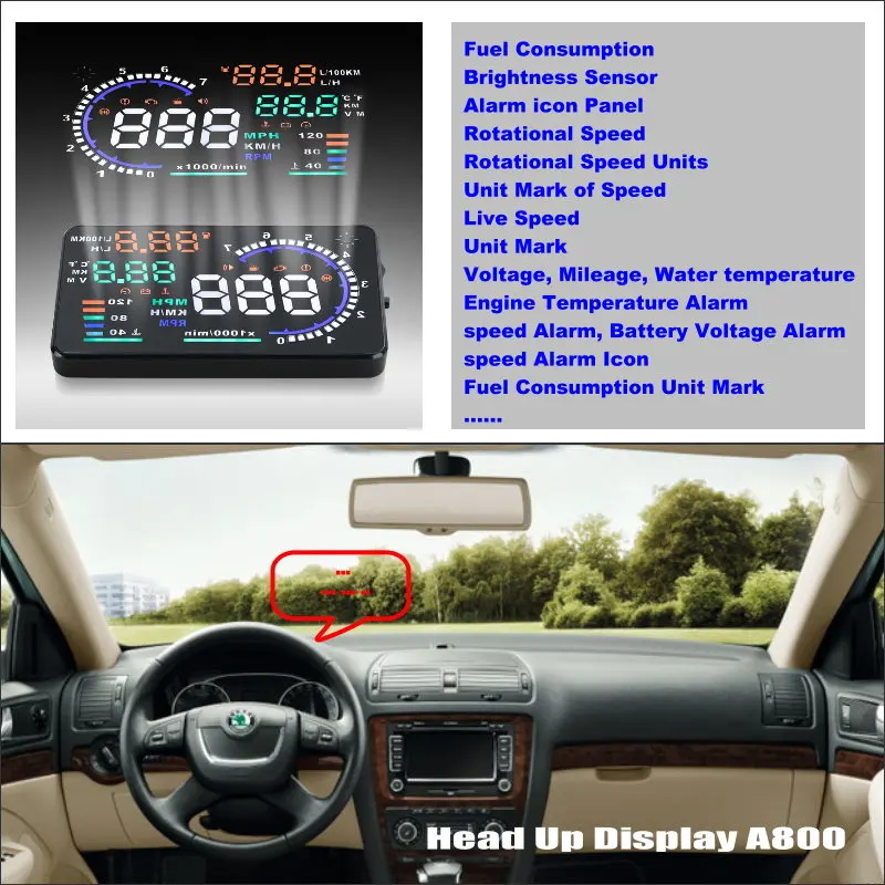 

For Skoda Octavia Tour Laura - Car HUD Head Up Display - Saft Driving Screen Projector Refkecting Windshield