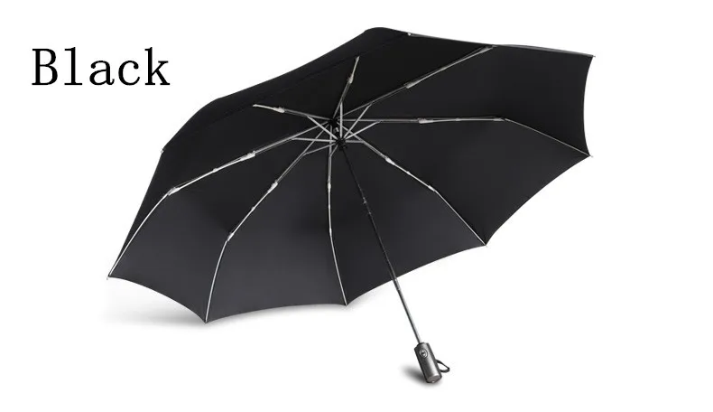 Высокое качество 120 см большой зонт для мужчин и женщин Автоматический ветрозащитный бизнес подарок Зонты открытый 3 складной зонтик - Цвет: black