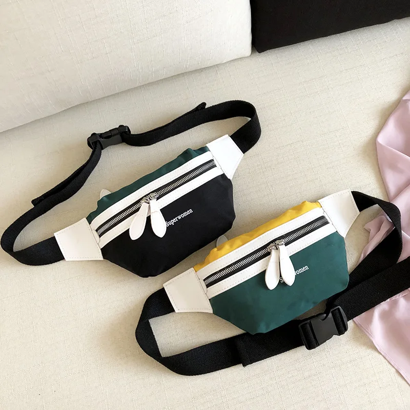 

2019 New Canvas Bag Letter Belt Women Bum BagLeisure Panelled Shoulder Bags Fanny Pack For Women Girls Waist Bag Packs
