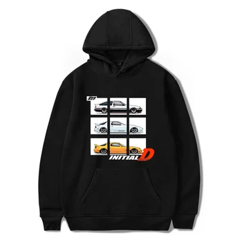 

New Arrival Anime Initial D Print Hoodie Male/Female Spring Fall Winter Creative Comfortable Hooded pullovers Couple Loose coat
