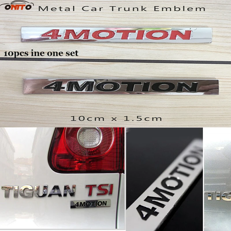 

10pcs Car accessories For Passat B6 B7 CC Golf Car Emblem Body decorate Stickers For 4MOTION Logo badge Metal
