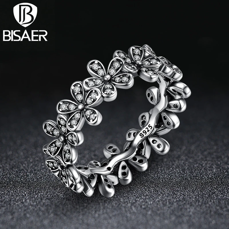 

BISAER New Wholesale Cheap Silver Color Popular Flower Finger RingFashion Wedding Jewelry HJ7220