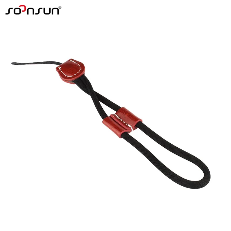 

SOONSUN Stylish Black Hand Rope with Red Leather Lock for GoPro Hero 1 2 3 4 5 6 7 2018 For Go Pro Accessories For Xiaomi Yi