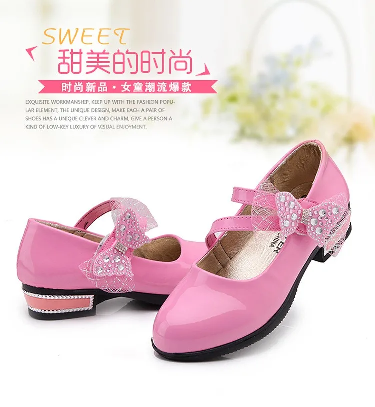 Детский Женский Принцесса Обувь, сандалии для Обувь для девочек Каблучки на низком каблуке платье обувь для вечеринок для Обувь для девочек