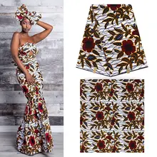 Анкара Африканский воск печати ткань хлопок голландский настоящая ткань с восковой печатью хлопок воск Горячая африканская Анкара ткань H9032801