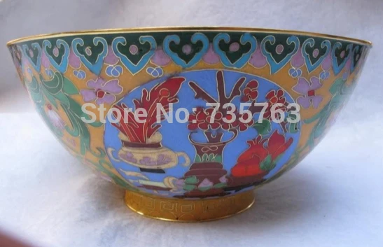 

xiuli 002078 Royal Palace Bronze Copper cloisonne enamel Vase design Eight treasures bowl