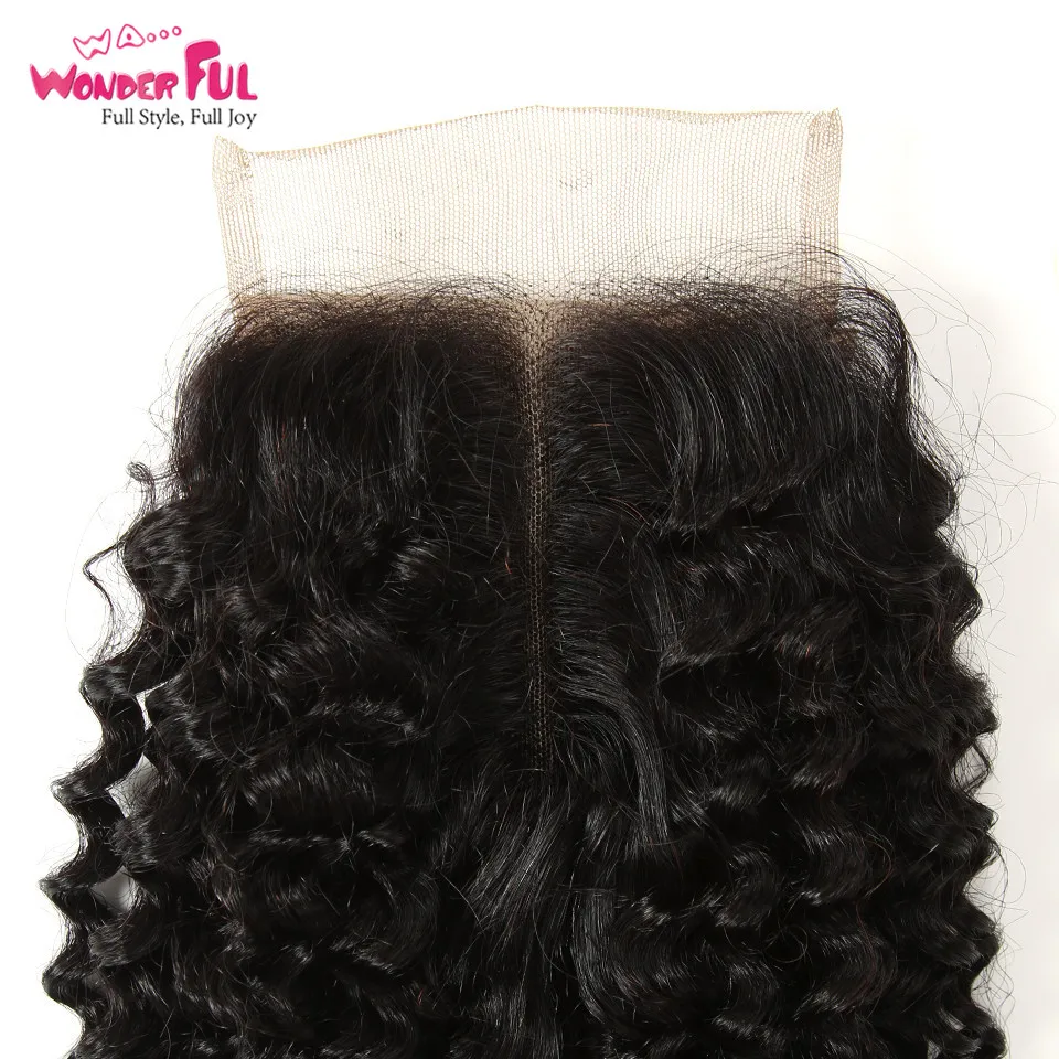 100% Kinky Curly Weave человеческие волосы Связки с закрытием перуанские волосы 3 Связки вьющиеся волосы с закрытием 8-28 30 дюймов 4/5 шт