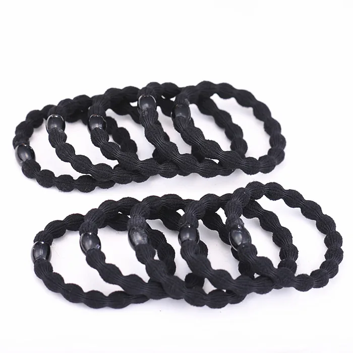 20pcs/lot Women Black Rubber Band Elastic Hair Band For DIY and Daily Wear Quality Thick Hair Tie Hair Accessories Pure Black black head scarf