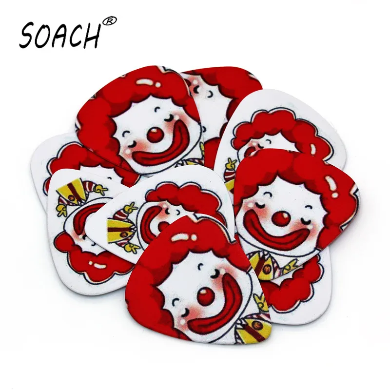 

SOACH 10PCS 0.71mm high quality guitar picks two side pick Clown picks earrings DIY Mix picks guitar