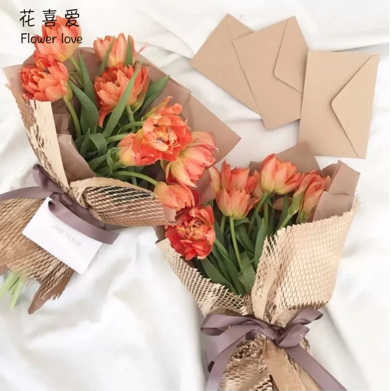 

New Arrival Creative Crepe Paper Grid Pattern Flower Wrapping Paper Florist Decorative Paper