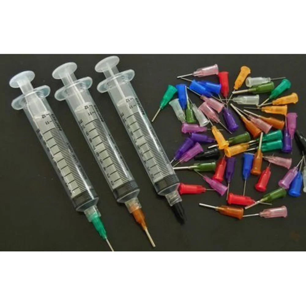 

10CC Graduated Dispensing Syringe SMT SMD PCB Solder Paste Adhesive Glue Liquid Dispenser+Dispensing Needles For Industry