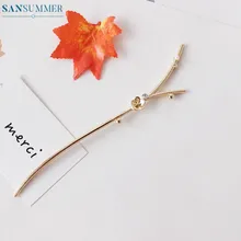 Простые Изысканные Золотые вишневые Цветы Аксессуары для волос для девочек украшения для волос заколка для волос металлическая шпилька для волос с цепочкой девчачья бижутерия