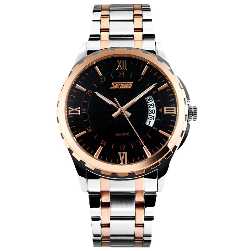 2018 SKMEI Brand Fashion Casual quartz watch men luxury brand military wristwatches full steel men