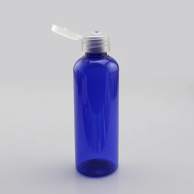 10 шт./лот) 100 мл пластиковые бутылки для шампуня с откидной крышкой, многоразовая упаковка для шампуня для путешествий ПЭТ-бутылки - Цвет: Clear Blue
