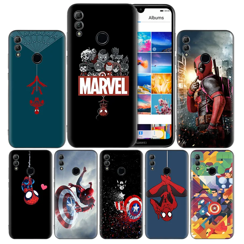 

Marvel Iron Black Silicone Case Cover for Huawei Honor 8X 8C 8A 8S 10 10i Lite Play V20 Y9 Y7 Y6 Y5 Prime 2018 2019 Phone Capas