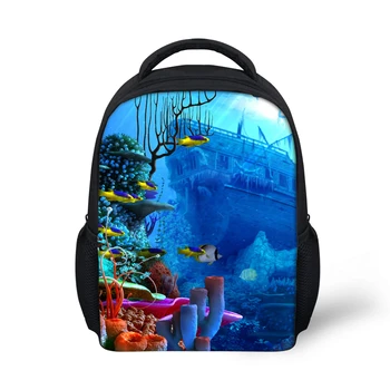

FORUDESIGNS New Deep Sea Fish Print Pattern Small Backpack For Girls Teenagers Student Bags Children Schoolbag Or Travel Bags