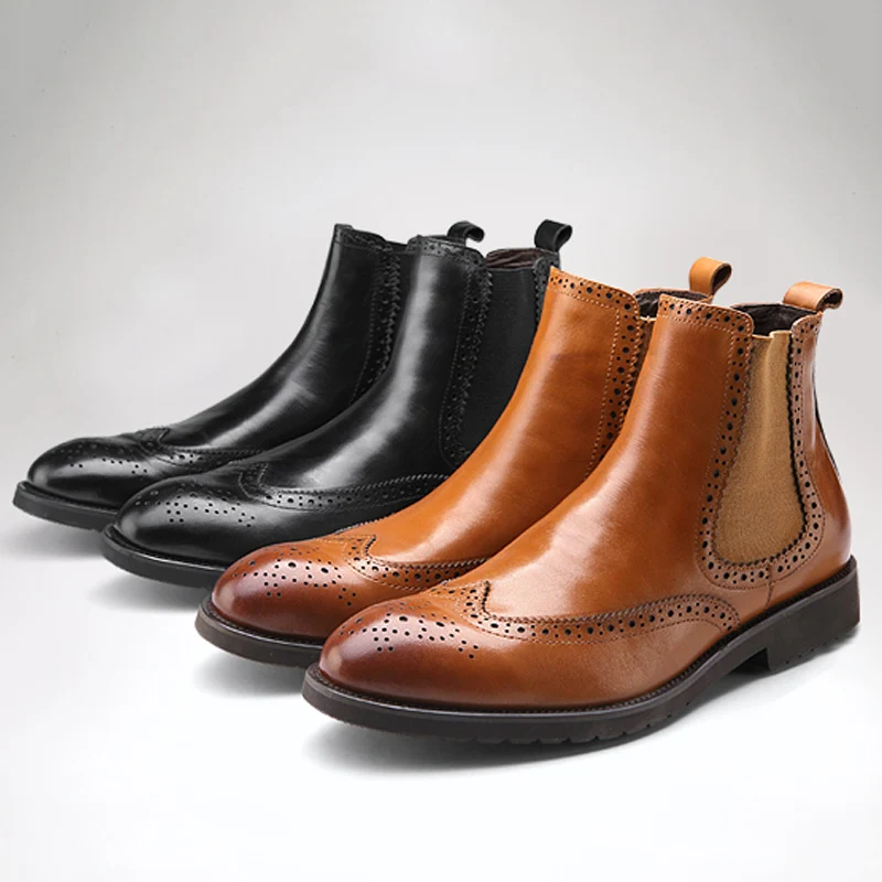 Habillées Hommes Bottes Bottines Vintage Delivr Botte Angleterre Marque marron Véritable De Martins Chelsea Cuir 2019 Mocassins Chaussures En Black Luxe Brun rCdBoex