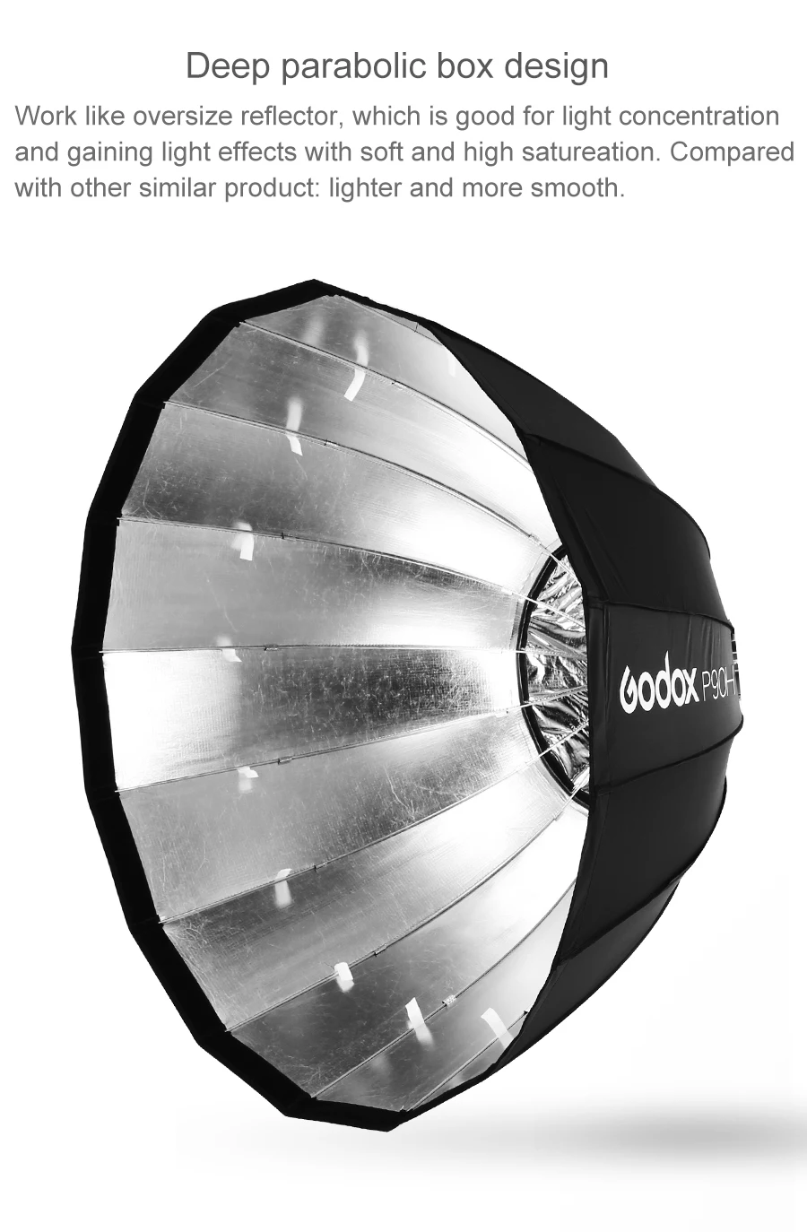 Godox портативный P90H 90 см Глубокий параболический софтбокс Bowens крепление студийная вспышка Speedlite отражатель Фотостудия софтбокс