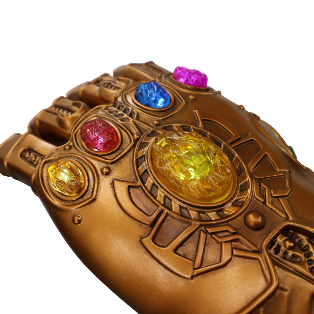 Thanos Infinity Gauntlet The Avengers Infinity War, аксессуары для косплея, светодиодный свет, ПВХ перчатки, Хэллоуин, сверкающие принадлежности для вечеринки