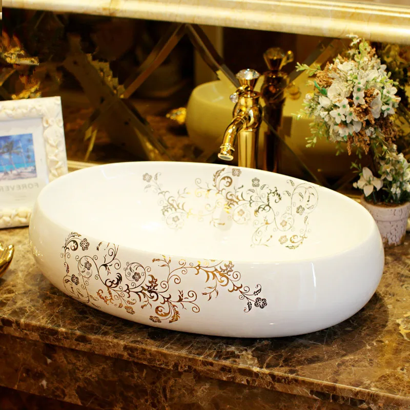 Oval Jingdezhen Bathroom ceramic sink wash basin Porcelain Counter Top Wash Basin Bathroom Sinks white porcelain sink bowl (8)