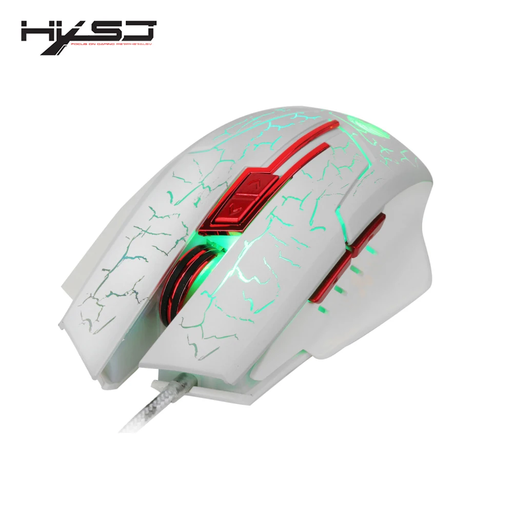 HXSJ Professional Wired Gaming Mouse 5600DPI Adjustable 6 Buttons Cable USB LED Optical Gamer Mouse For PC Computer Laptop Mice