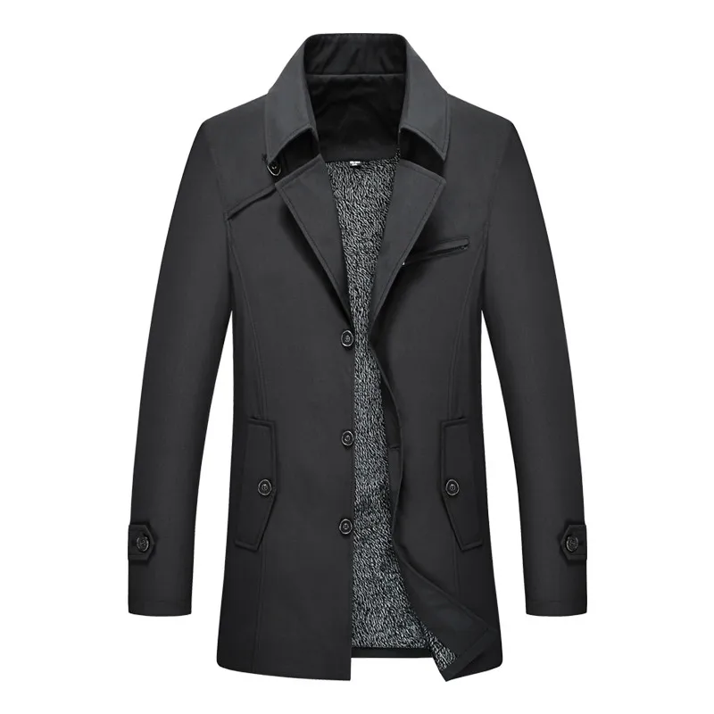 TIEPUS, новое зимнее длинное пальто, Мужская модная однотонная флисовая деловая длинная куртка, Мужская ветровка размера плюс M~ 6XL 7XL 8XL 9XL