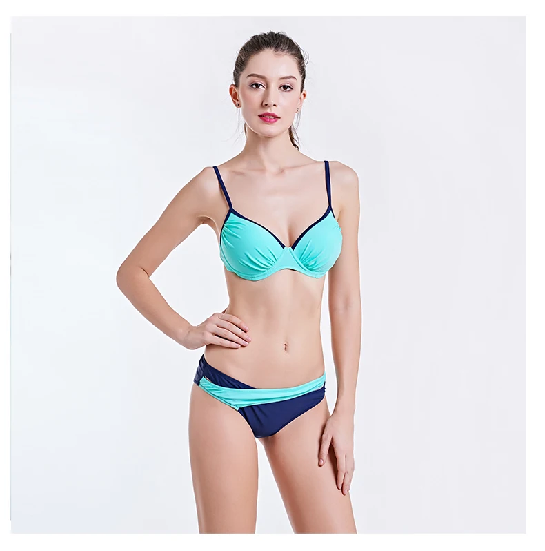 Fostyly бикини однотонного цвета Топ Bather купальники бикини набор с низкой талией Купальники Пляжная одежда 1863