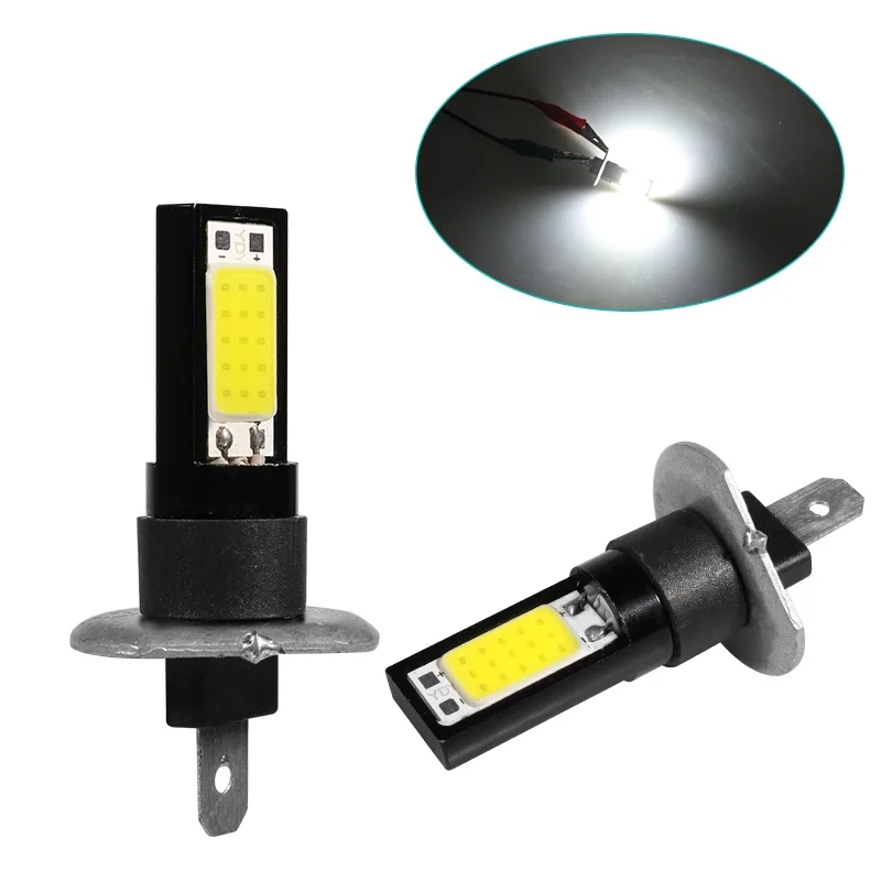 2 шт. автомобильные H1 led H3 COB светодиодные супер drl белые задние фары