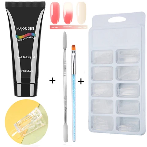 Temperature Change Poly Nails Gel LED Clear UV Gel Varnish Nail Polish Art Kit Quick Building For Nails Extensions Gel
