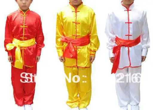 

Adult&children practise tai chi martial arts kung fu clothing with belt kids girls boys