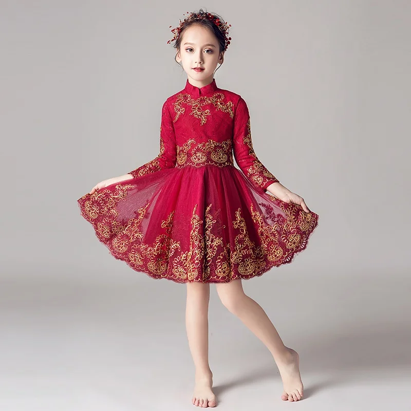 Китайское платье для девочек, чонсам, свадебное платье, карнавальный наряд для младенцев, сценические костюмы для девочек, китайское платье для девочек, AA4464
