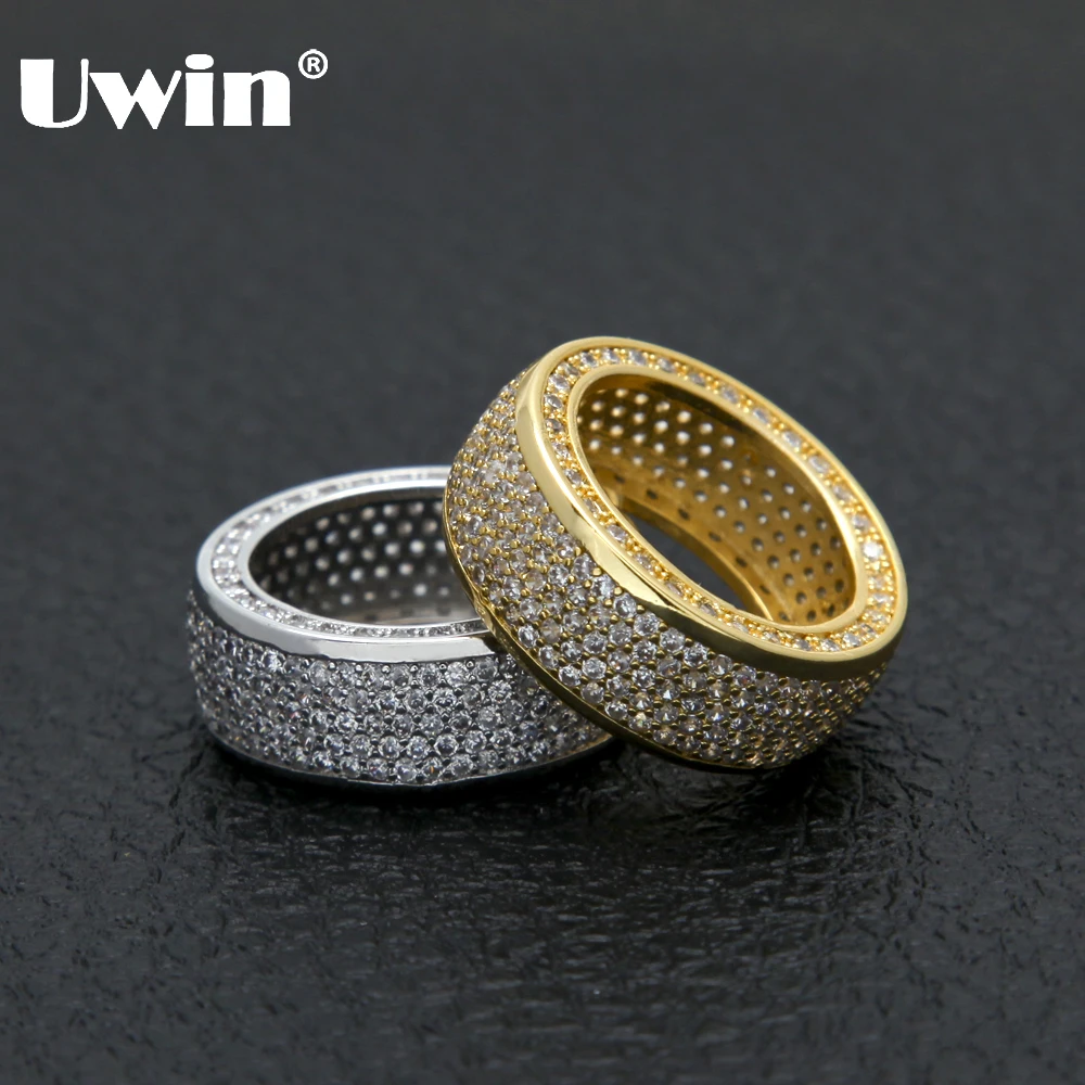 

Uwin Exquisite Top Quality AAA Micro Cubic Zirconia Ring Gold Silver Luxury Ladies Men Jewelry Birthday Gift Wedding Party Rings