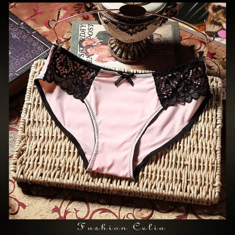 Sexy Panties Lace Women Underwear Seamless Silk Briefs Girls Ladies Underpants Satin Nylon Cotton Crotch DULASI Lingerie
