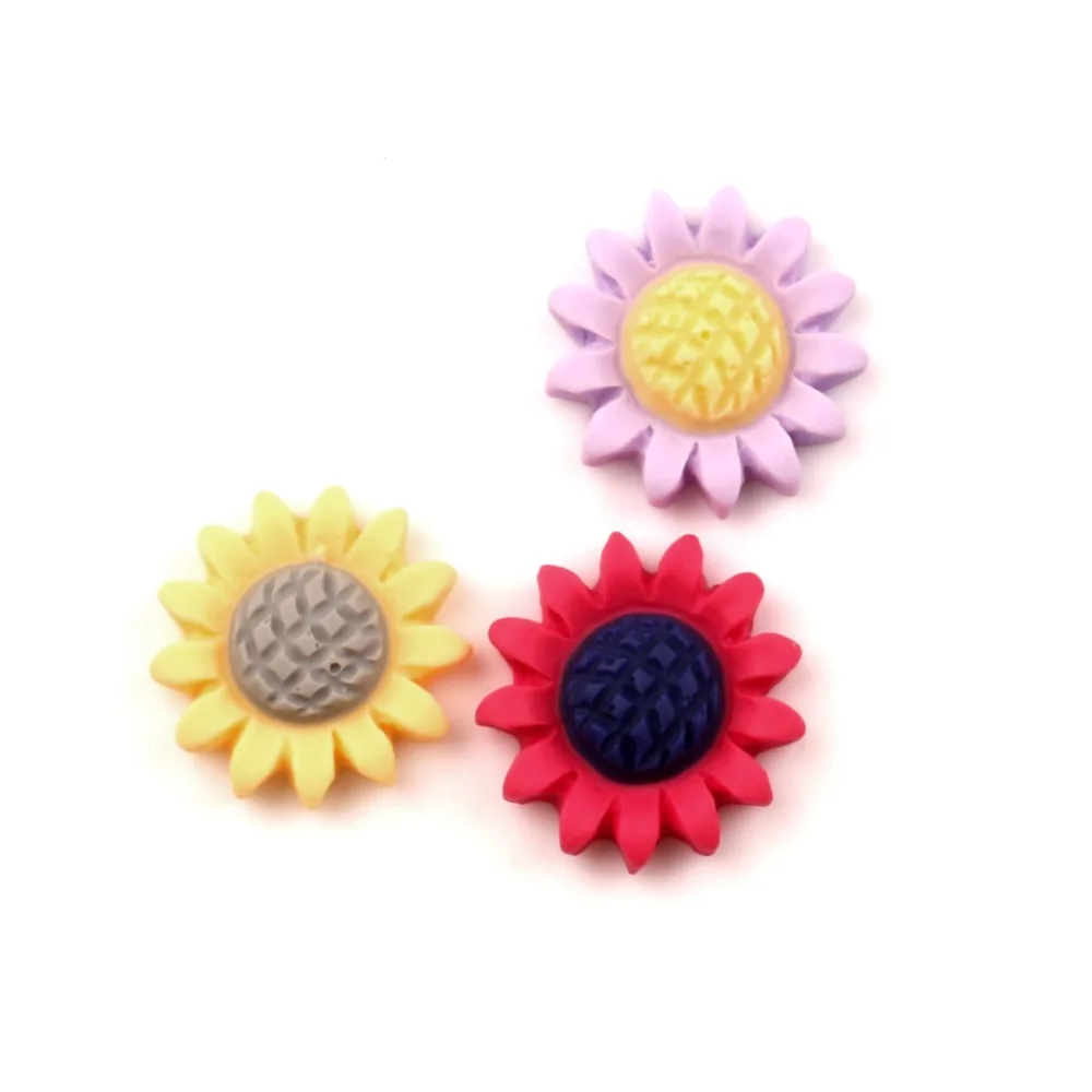 

50Pcs 16mm Mixed Resin Flower Cabochon Flatback Decoration Crafts Embellishments For Scrapbooking Diy Accessories