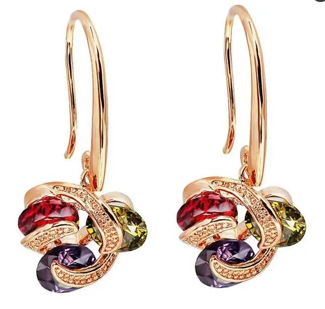 

Flower Drop Earrring 3 colors AAAAA zircon cz 925 sterling silver Party Wedding Dangle Earrings for women Fashion Jewelry Gift