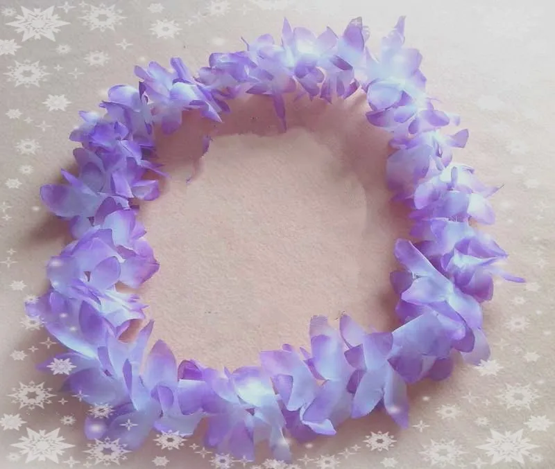 

30pcs/lot Wedding decoration Artificial flowers purple hawaiian lei garland hawaii necklace free shipping
