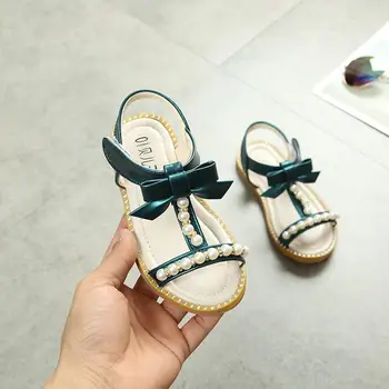 

summer girls princess Shoes Toddler Girl shoes glitter kids girls sandals Bowknot Crystal pearl roman sandals