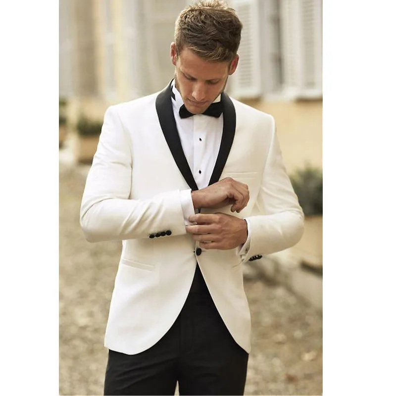 65      298        Men's suit two-piece suit (jacket + pants) men's single button shawl collar suit fashion quality business dress support custom