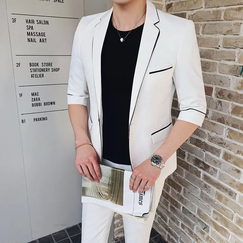 Latest Coat Pants Designs White Men Classic Suits Casual Business Man Wear Groom Tuxedos Costume Homme 2Piece Jacket Trousers latest style men s boys white tuxedo tailcoat dance costume tux tails coat bridegroom wedding suits custom suitwedding men cloth