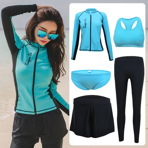 

Swimsuit 2018 New Swim Suit Rushguard Rashguard Swimwear Split Swimming Korea Lovers Three Piece Female Animal Viscose Sierra