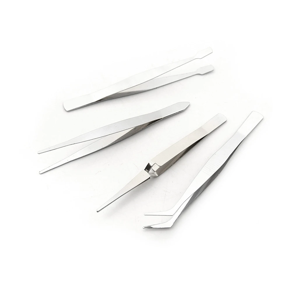 4Pcs/set DIY Electronics Tools Precision Tweezers Alloy Steel Forceps Tweezers Repair Tools
