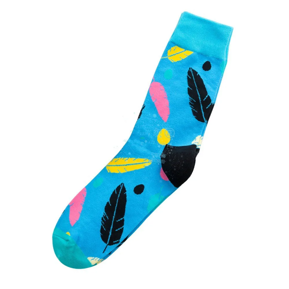 Новые картина маслом Ретро арт носки смешные мужские носки мужские хлопковые модные счастливые носки винтажные мужские хлопковые Ван носки Ван Гог уличная - Цвет: Blue