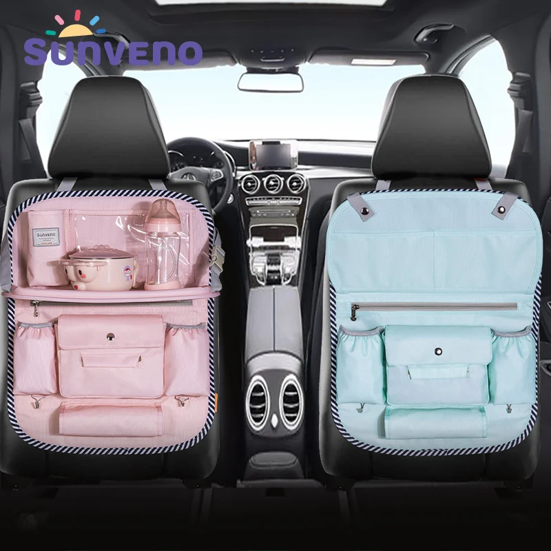 Goedkoop Sunveno Multi color Auto Car Seat Terug Zak Doek Multi Pocket Opbergtas Organisator Houder Accessoire Luiertas