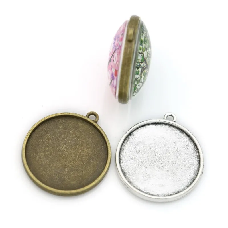 5pcs/lot Antique Silver Plated Two side Photo Frame Charms Pendants for