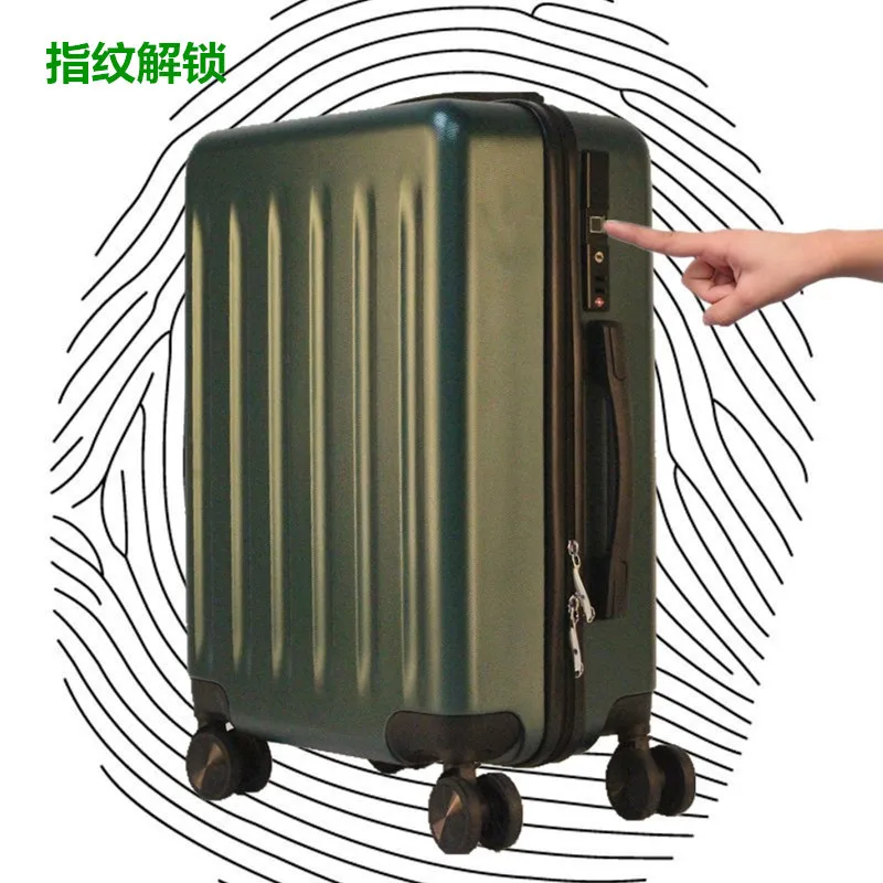 

Pc smart phone app bluetooth fingerprint lock luggage case USB mute universal wheel travel luggage