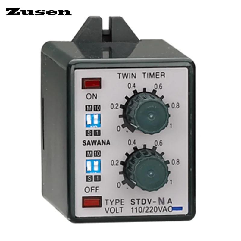 Zusen ATDV-NA/NA twin time relay multi range variable DC12V/24V/36V/AC110V/220V/380V цена Zusen ATDV-NA/NA twin time relay multi range variable DC12V/24V/36V/AC110V/220V/380V цены онлайн