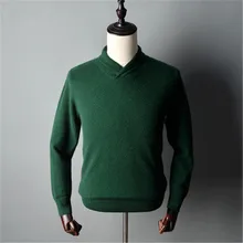 Умный Повседневный кашемировый вязаный мужской свитер с v-образным вырезом, модный плотный прямой пуловер, 4 цвета, S-2XL