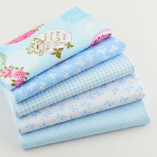 Хлопок teramila ткань 40 см x 50 см 5 шт. синий жир четверть комплект Лоскутное Ткань Дети Текстиль для детского постельного белья для шитья