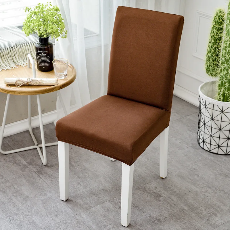 Спандекс эластичный чистый цвет обеденный чехол для кресла современный Съемный Анти-грязный чехол для сидений на кухне чехлы на кресла стрейч для банкета - Цвет: 9
