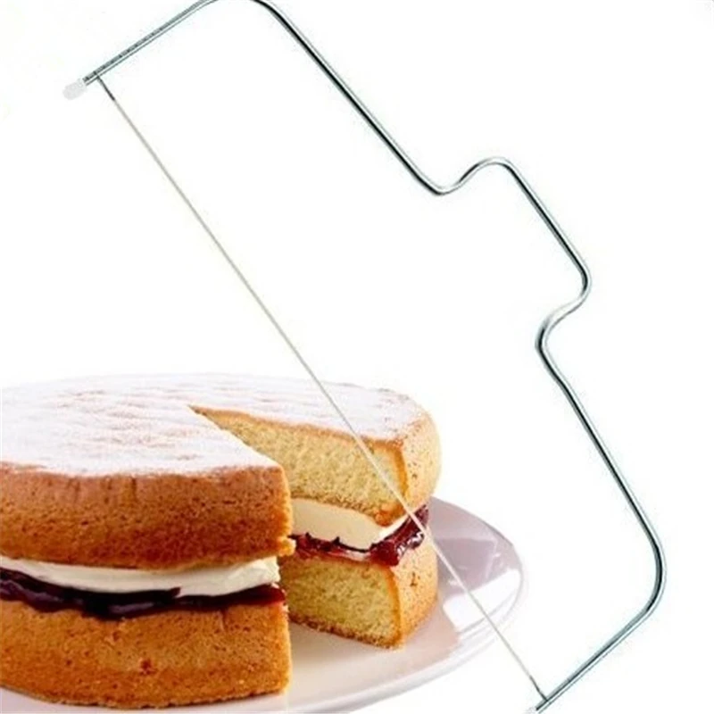 desear 1 pcs Adjustable Cake Slicer Wire Leveler 32 cm Stainless Steel